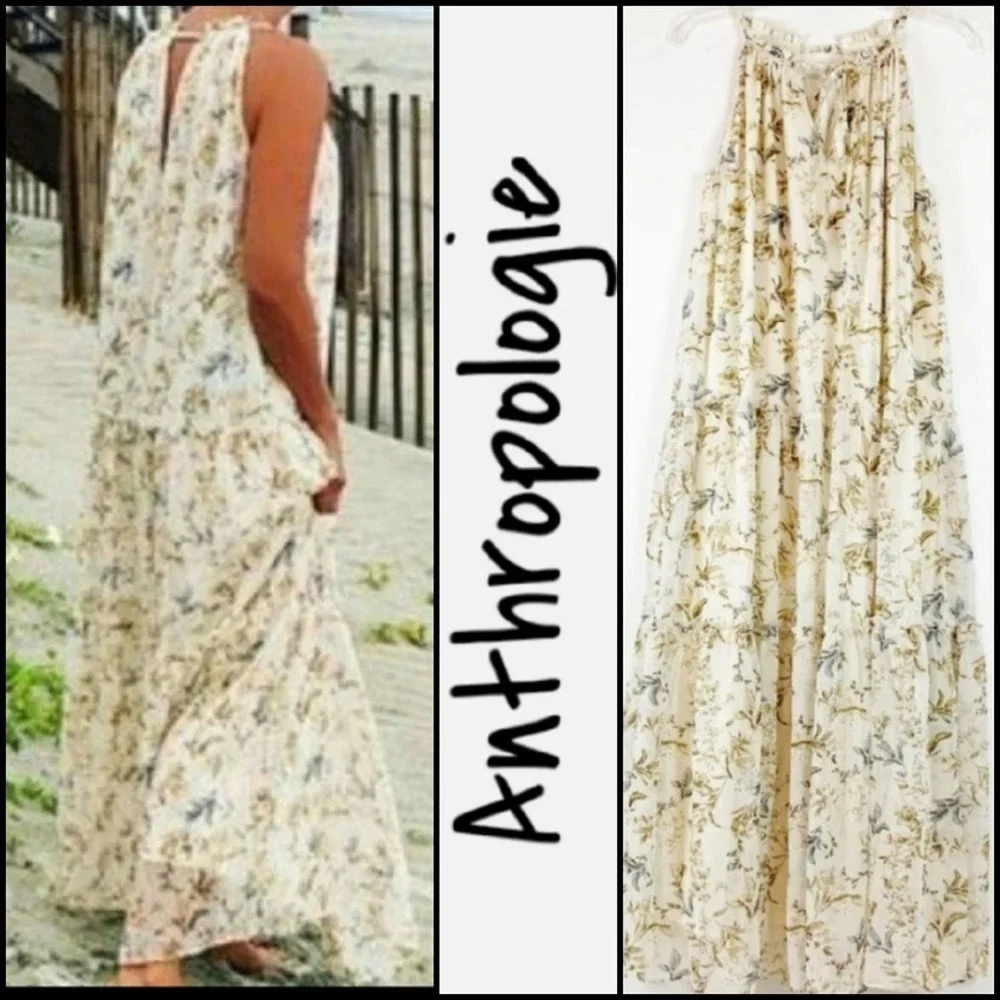 NEW! DREW Anthropologie Naomi Boho Long Maxi Dress Medium.